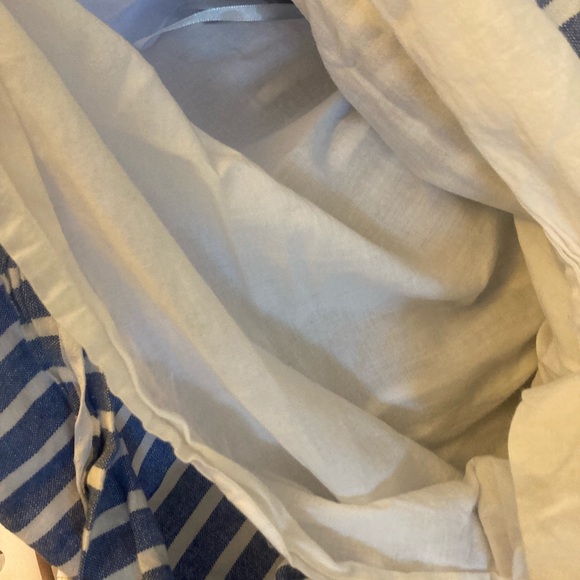 Women’s J. Crew Factory Linen Blend Blue & White Striped Mini Skirt - Picture 5 of 6